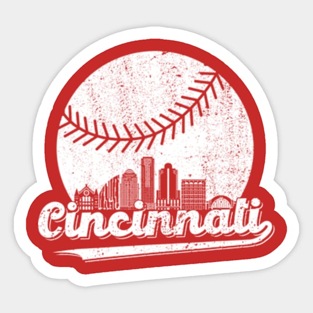 Vintage Cincinnati Baseball Sticker by EliDidias